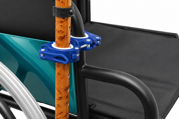 Quick Release Walking Stick and Crutch Holder for Wheelchairs and Walkers
