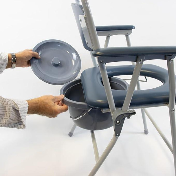 Lightweight Folding Dovedale Commode with Padded Backrest and Seat