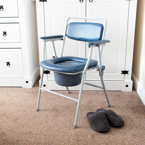 Lightweight Folding Dovedale Commode with Padded Backrest and Seat