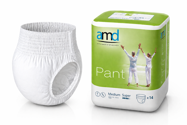AMD Disposable Pull Up Pants Adult Diapers Medium Super Nappies Per 14