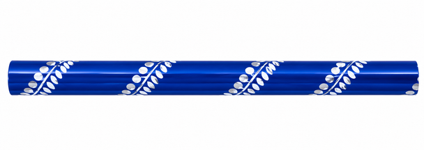 Blue Plastic Handled Height Adjustable Walking Stick with Engraved Pattern