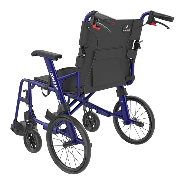 ICON 35 BX Navy Blue 40cm 16" width Ultralight Transport Wheelchair
