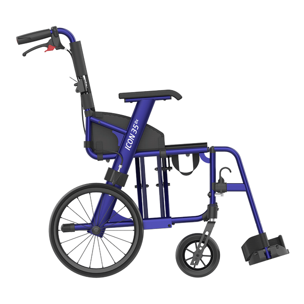 ICON 35 BX Navy Blue 45cm 18" width Ultralight Transport Wheelchair