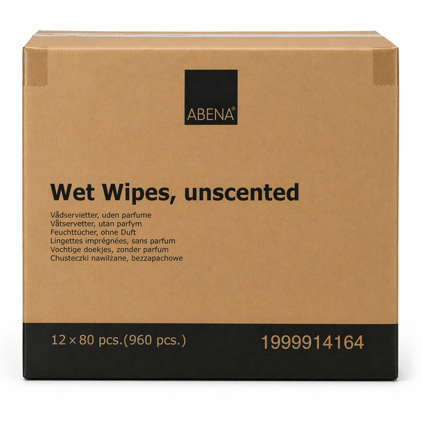Adult Incontinence Wet Wipes 1 Case of (12 x 80) Heavy duty Disposable Wipes for Elderly Care
