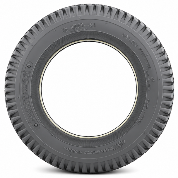 Solid Mobility Scooter Tyre 3.00-8 Grey Block Puncture Proof (300x8)