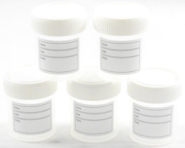 Specimen Container Jars 60ml with Patient Label and Volume Markers per 5