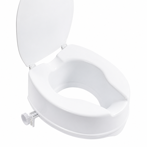Linton Plus 6" Raised Toilet Seat with Lid – Comfortable Secure & Easy-Fit Toilet Aid