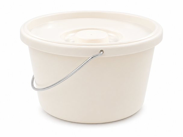 Commode Bucket Pan 7.5ltr with Lid Handle Compatible with Linton and Lenham Commodes