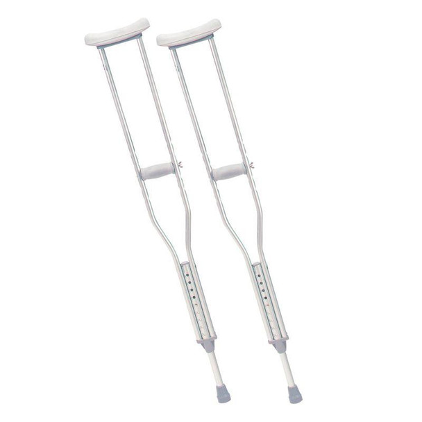 Youth Pair of Under Arm Crutches Lightweight Height Adjustable Aluminium
