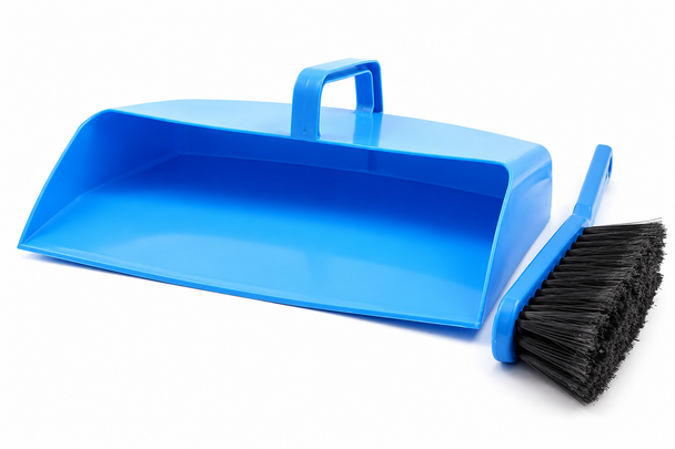 Blue Hill Brush Enclosed Plastic Dustpan 12" with Hand Brush
