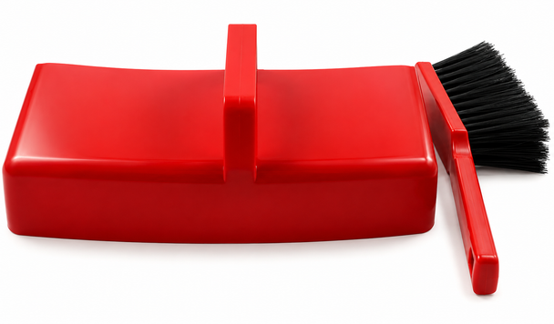 Red Hill Brush Enclosed Plastic Dustpan 12" with Hand Brush