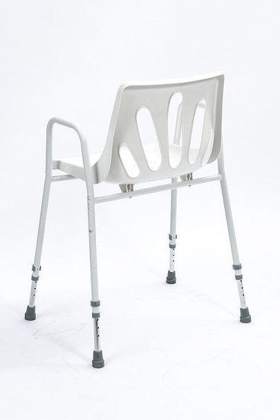 NRS Healthcare Shower Chair with Arms Comfortable Sturdy Height Adjustable