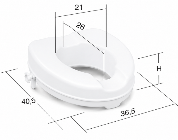 Atlantis Raised Toilet Seat with Lid – 10cm Height Boost