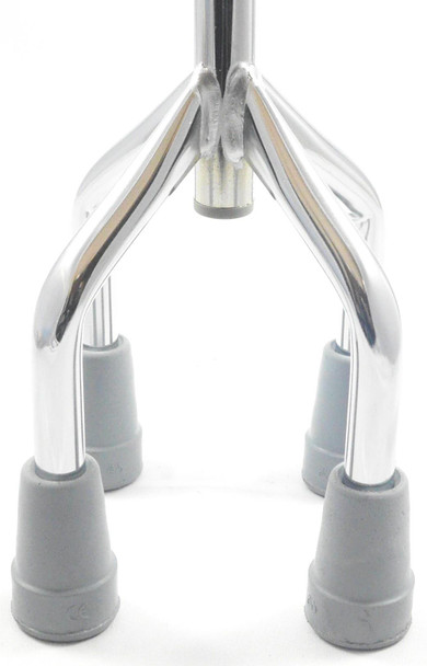 Quad Cane Small Base Swan Neck Walking Aid Height Adjustable