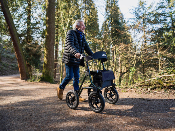 Torro Outdoor All-Terrain Walker Lightweight Folding Rollator Pneumatic Tyres