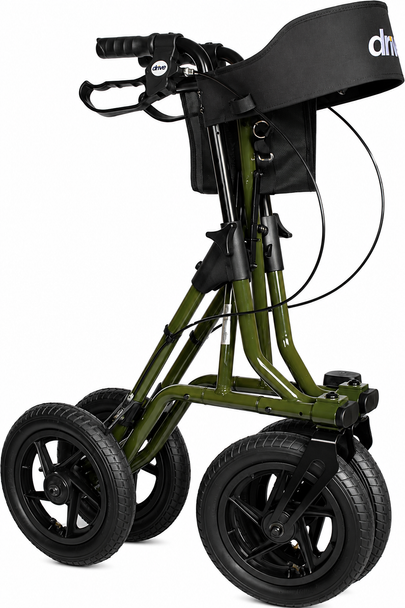 Torro Outdoor All-Terrain Walker Lightweight Folding Rollator Pneumatic Tyres