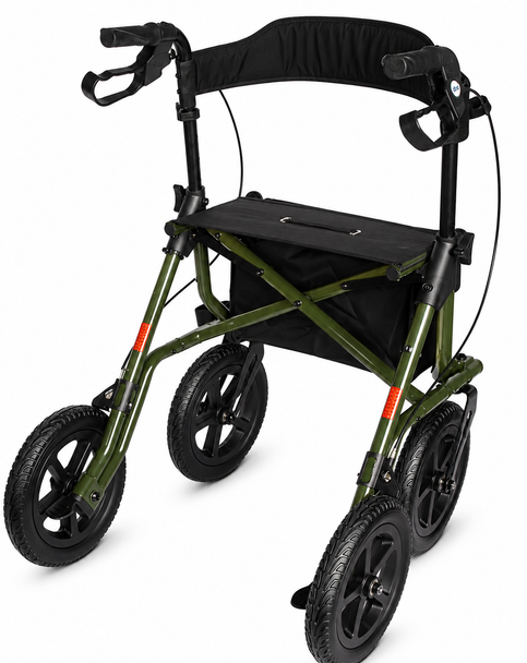 Torro Outdoor All-Terrain Walker Lightweight Folding Rollator Pneumatic Tyres
