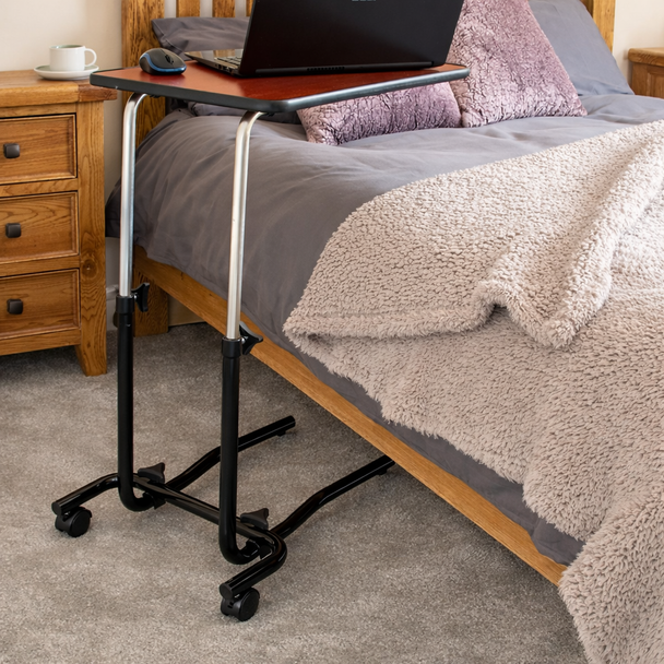 NRS Healthcare 2 Castor Over Bed Chair Adjustable Table