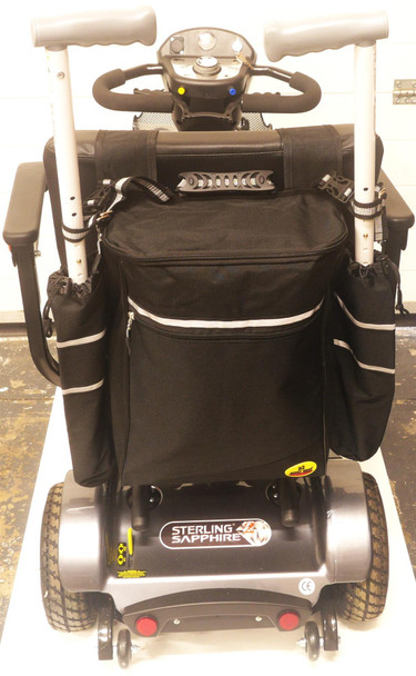 Large Strap On Mobility Scooter Bag with Stick Holders