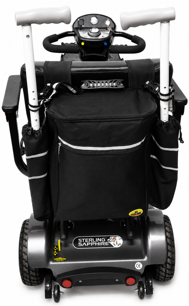 Large Strap On Mobility Scooter Bag with Stick Holders