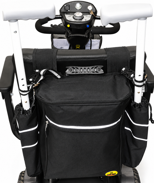 Large Strap On Mobility Scooter Bag with Stick Holders