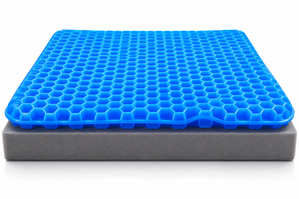 Gel Feel Pressure Relieving Wheelchair Seat Booster Cushion 17"/17"/3" With AirTech Cover