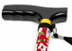 NRS Lightweight Folding Red Floral Walking Stick with Wooden Handle