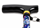 NRS Lightweight Folding Blue Floral Walking Stick with Wooden Handle