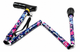 NRS Lightweight Folding Blue Floral Walking Stick with Wooden Handle