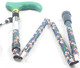 Deluxe Premium Folding Walking Cane – Adjustable, Lightweight, Blue Floral
