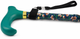 Deluxe Premium Folding Walking Cane – Adjustable, Lightweight, Blue Floral Design