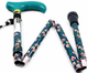 Deluxe Premium Folding Walking Cane – Adjustable, Lightweight, Blue Floral Design