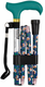Deluxe Premium Folding Walking Cane – Adjustable, Lightweight, Blue Floral Design