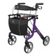 Carbon Fibre Rollator Space CF Purple Walker Backrest & Seat Medium 55cm 5kg