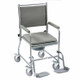 Wheeled Commode Fixed Height Removeable Leg Rests & Arm Rests
