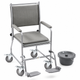 Wheeled Commode Fixed Height Removeable Leg Rests & Arm Rests