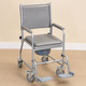 Wheeled Commode Fixed Height Removeable Leg Rests & Arm Rests
