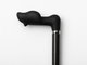 Carbon Fibre Ergonomic Handle Anatomic Left Hand Telescopic Black Walking Stick