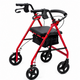 NRS Healthcare 4 Wheel Lightweight A-Series Red Rollator Walker 6.5 kg