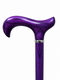 Ash Wood Walking Stick Purple with a Derby Handle and Silver Collar