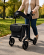 Titan Carbon Fibre Rollator Black Ultralight 4 Wheel Walker with Backrest and Bag