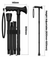 Black Gel Handled Height Adjustable Folding Walking Stick