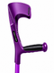 Single Purple Forearm Crutch Height Adjustable Lightweight with Strap Open Cuff
