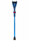 Single Blue Forearm Crutch Height Adjustable Lightweight with Strap Open Cuff