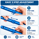 Single Blue Forearm Crutch Height Adjustable Lightweight with Strap Open Cuff