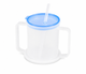 Medisure Two Handled Wide Base Cup Mug with Spouted and Straw Hole Lids 300ml