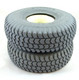 Pair 3.00-4 300x4 260x85 Grey Solid Block Tread Infilled Puncture Proof Tyres for Mobility Scooters by Innova
