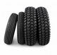 Set of 4 Black Pneumatic Tyres for Sapphire 2 (2 x 260x85) (2 x 2.80/2.50-4)