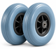 Pair of 200X50mm (8x2") Wheelchair Castor Wheels with PU Tyres (hub length 60mm)