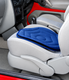 Large Soft Blue Swivel Cushion With Red Handybar Mobility Disability Turning Aid